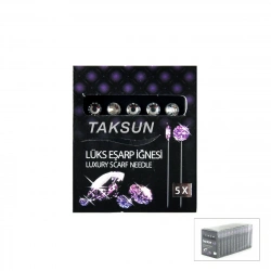 TAKSUN ( 5PCS ) ( SİYAH ) ( LUX ) BAŞÖRTÜ & EŞARP İĞNESİ*12X100