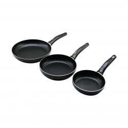 TAVACI ASMİN ( 3PCS ) ( TEFLON ) TAVA SETİ ( SİYAH BAKALİT SAPLI  ) ( 16-20-24CM )*20