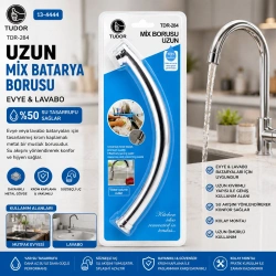 TUDOR TDR-284 ( KUĞU ) ( EVYE & LAVABO ) UZUN MİX BATARYA BORUSU ( KROM KAPLAMA & VAKUMLU & SÜZGEÇLİ UÇ)*100