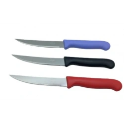 TUJO KNIVES-2280 ( TEKLİ ) ( BÜYÜK ) ( TIRTIRLI ) SEBZE & EKMEK BIÇAK ( RENKLİ PLSATİK SAPLI )*12X24