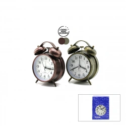 TWIN BELL ALARM CLOCK BGC-46 YUVARLAK MASA ÇALAR SAAT ( METAL KASA ESKİTME ) ( PİLLİ & IŞIKLI ) ( ÇAP: 10CM )*100