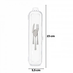 URVE UR-3575 ( ŞEFFAF PLASTİK ) ÇOK AMAÇLI ORGANİZER ( KAPAKLI KUTU ) (23X5.5CM) ÇATAL BIÇAK KUTUSU*24=K