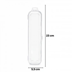 URVE UR-3579 ( ŞEFFAF PLASTİK ) ÇOK AMAÇLI ORGANİZER ( KAPAKLI KUTU ) (23X5.5CM) ÇATAL BIÇAK KUTUSU*12=K