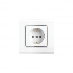 VİKO ( 9140 0008 ) LİNNERA S TOPRAKLI PRİZ ( BEYAZ ) ( ÇERÇEVELİ )*15X10