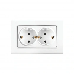 VİKO-91400056 LİNNERA S  2Lİ TOPRAKLI PRİZ ( BEYAZ ) ( ÇERÇEVELİ )*10X6