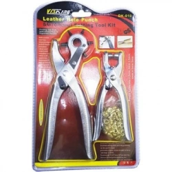 ŞAHİN TOOLS ŞHT-315 ( 2Lİ SET ) ( 6-DİŞLİ METAL KEMER DELME PENSESİ )  & ( PERÇİN PENSESİ )  ( + GOLD PERÇİN )*60
