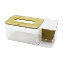 WENKEN UR-3467 ( BAMBU KAPAKLI ) PEÇETELİK & ORGANİZER ( MİKA KRİSTAL PLASTİK ) ( 2+1 BÖLMELİ ) (11 X 24.5CM)*24=K
