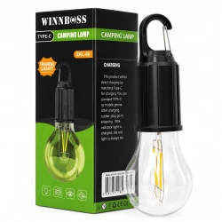 WINNBOSS EKL-06 G-912 ( USB ŞARJLI ) (SEYYAR AMPUL MODEL=RUSTİK) KAMP LAMBASI (MANDALLI KANCA ASKILIK) (3-KADEME IŞIK)*120