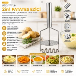 YAKUT-10806 ( LÜX ) ( YAYLI ) 2İN1 PATATES EZİCİ*80