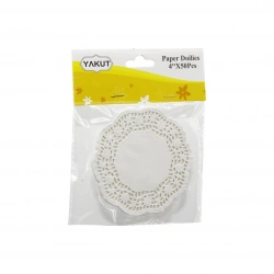 YAKUT-11053 ( 4 ) ( 50PCS ) ( DANTELLİ KAĞIT ) BARDAK ALTI ÖRTÜSÜ ( ÇAP:10CM )*12X40
