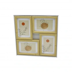 YAKUT-11338 ( 4LÜ & BİRLEŞİK ) (TEK RENK MİX ÇERÇECE) (AİLE FOTOLUK) AHŞAP ÇERÇEVE (10X15CM=4X6) (29X29CM)*18=K