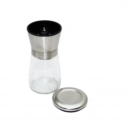 ENFA ENF-585 ( KÜÇÜK ) ( CAM HAZNELİ & KROM KAPLAMA PLS.KAPAKLI ) TUZ & BAHARAT ÖĞÜTÜCÜ*80