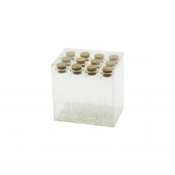 YAKUT-11557 ( 20ML ) ( ÇOK AMAÇLI & DEKORATİF ) ( BOŞ TÜP ) CAM ŞİŞE ( MANTAR KAPAKLI )*12X76