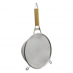 YAKUT-12336 ( 22CM ) ( AHŞAP SAPLI ) ( 2 KULAKLI  ) TEL SÜZGEÇ ( METAL ÇERÇEÇEVE )*60