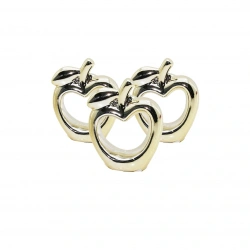 YAKUT-12455 ( KALPLİ & ELMA ) ( GOLD & SERAMİK ) BİBLO & DEKORATİF SÜS EŞYASI*24X1