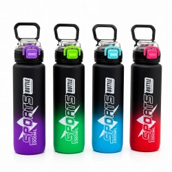 YAKUT-14060 ( ÇİFT RENKLİ & TUTMALI ) ( PLASTİK & PİPETLİ ) SPOR MATARA ( SULUK ) ( 1000ML )*80