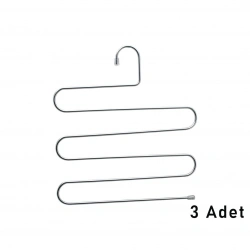 YAKUT-2686 ( 3PCS ) KROM AKILLI PANTOLON ASKI ( DOLAP İÇİ YER KAZANDIRAN PANTOLON & GİYSİ ASKISI )*20=K