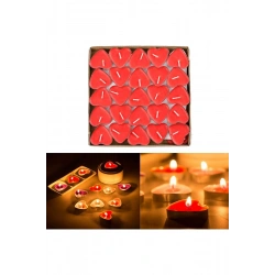 YAKUT-8085 ( 25PCS ) ( KIRMIZI & KALPLİ ) TEA LİGHTS MUM*80