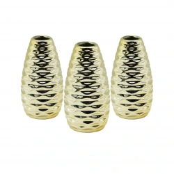 YAKUT-9527-6 ( DAR AĞIZ & MİNİ=11.5CM ) ( GOLD ) ( SERAMİK ) DEKORATİF VAZO*12X12