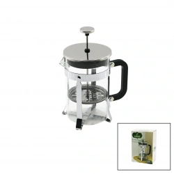 YAKUT-9587 FRECHPRESS ( 350ML ) ( CAM ) BİTKİ SÜZGEÇİ (METAL KAFES & PLASTİK SAPLI) (METAL KAPLAMALI PLS.KAPAK)*60