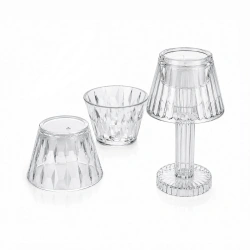 YAKUT-9878  KRİSTAL DAMLALI MUMLUK & MASA LAMBA ABAJUR MİNİ PİLLİ*24X20