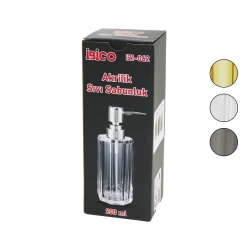 İBİCO İ21-062 ( UZUN ) ( SEKİZGEN ) ( ŞEFFAF & RENKLİ ) ( AKRİLİK & MİKA KRİSTAL ) SIVI SABUNLUK ( 200ML )*48