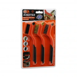 KINETEX KTX-3127 (3PCS) MİNİ TEL FIRÇA SETİ (PRİNÇ F.=TEMİZLİK) (ÇELİK F.=PAS ÇIKARICI) (NAYLON F.=DÖŞEME) (ÇİFT YÖN) (180MM)*12X10