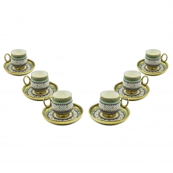 YENİİ NEWLİFE CLKN-2462 ( GOLD ) ( 12PCS=6-TAKIM ) PORSELEN KAHVE FİNCANI*12