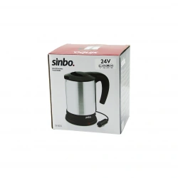 SİNBO SK-8034 ( 24V ) ARAÇ İÇİ KETTLE ( PASLANMAZ ÇELİK ) SU ISITICISI ( 0.8LT ) ( 200W ) ( ÇAKMAKLIK FİŞLİ ) ( PLASTİK KAPAK & KULP )*12
