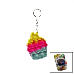 YSF ( POPİT ) ANAHTARLIK ( RENKLİ SİLİKON ) ( MİX ŞEKİL= KALP & HAYVAN & FORMA & HAYVAN & GEOMETRİK )*25X8