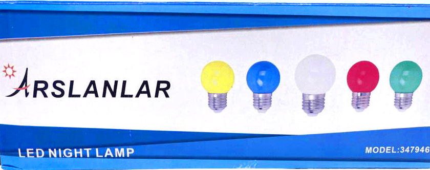 ARSLANLAR KOD-347946 1W E27 ( MİX ) ( YUVARLAK ) GECE LAMBASI AMPUL*25X6