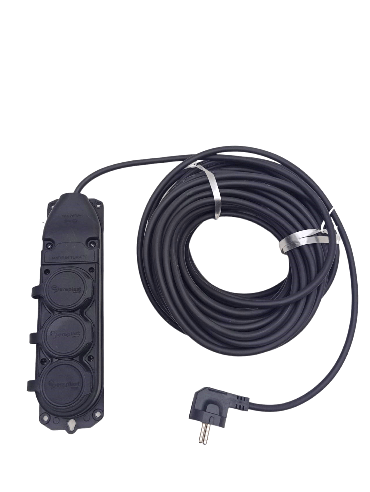 VEETRİN S-31520-3 ( 3LÜ ) ( 20MT ) ( KAUÇUK PRİZ ) UZATMA KABLOSU ( 3X1.5 CCA KABLO ) ( ŞEFFAF PENCERELİ BEZ ÇANTA ) ( KAUCUK )*6