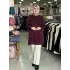 DALGALI DESEN CUPRA TUNİK Bordo