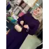 JUKİ ÖNÜ DÜĞMELİ ELBİSE MOR