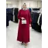 JUKİ ÖNÜ DÜĞMELİ ELBİSE KIRMIZI