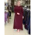 DEFRİNA BASİC CUPRO ELBİSE Bordo