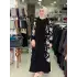 JUKİ ÇİÇEK İŞLEMELİ ABAYA SİYAH