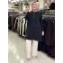 DEFRİNA ÇİZGİ DETAYLI FERMUARLI TUNİK SİYAH