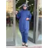 BAMBU MODAL MERSERİZE TUNİK VE PANTOLON TAKIM İNDİGO