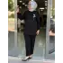BAMBU MODAL MERSERİZE TUNİK VE PANTOLON TAKIM SİYAH