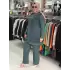 BELEN İPEK -TENCEL KARIŞIM PANTOLONLU TAKIM ZÜMRÜT