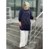 DEFRİNA ÖNÜ DESENLİ B. BEDEN CUPRO TUNİK LACİVERT