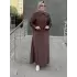 DERİNSTORE GÜPÜRLÜ ETEKLİ TAKIM KAHVERENGİ