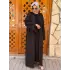 DERİNSTORE TAŞ DETAYLI ABAYA SİYAH