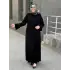 DULE YAKALI SİMLİ ELBİSE SİYAH