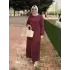 GAZE İŞLEMELİ ELBİSE Bordo
