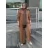 GÖMLEĞİ TAŞLI PANTOLONLU TAKIM KAHVERENGİ