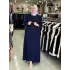 GRİMİSS TAŞ DETAYLI ABAYA LACİVERT