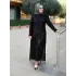 juki el işlemeli etnik desen elbiseli SİYAH