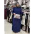 JUKİ ETEĞİ PLİSE DETAYLI ELBİSE İNDİGO